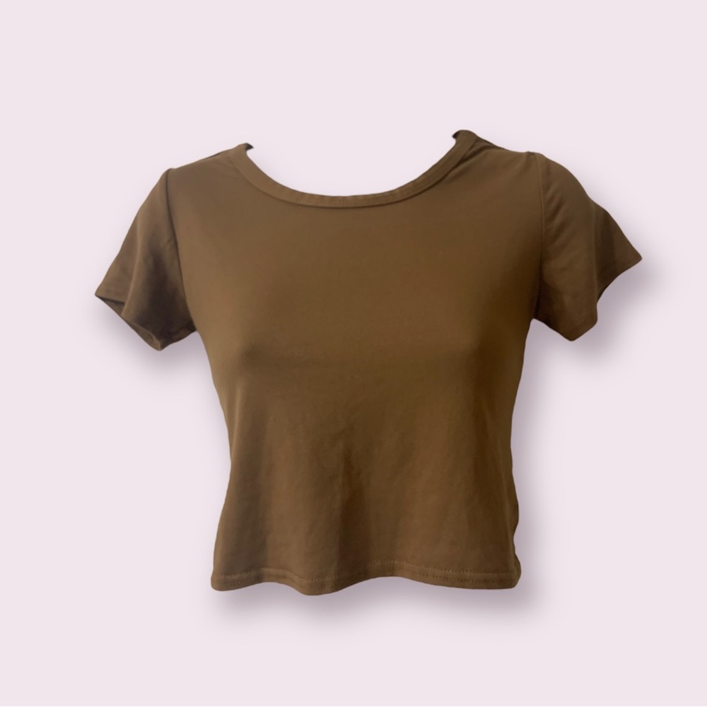 Olivia Rae Brown Flowy Soft Crop Top